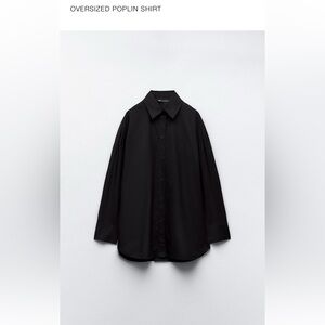 Zara Oversized Poplin Shirt Womens